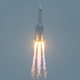 A Long March 5B rocket, carrying China’s Tianhe space station core module, lifts off from the Wenchang Space Launch Center in southern China’s Hainan province on April 29, 2021.